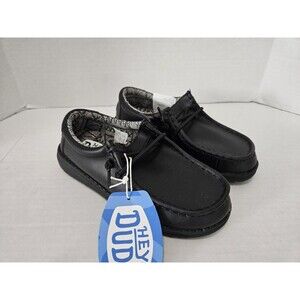Hey Dude Unisex Child Wally Youth 3 Mono Leather Kids Loafer New With Tags